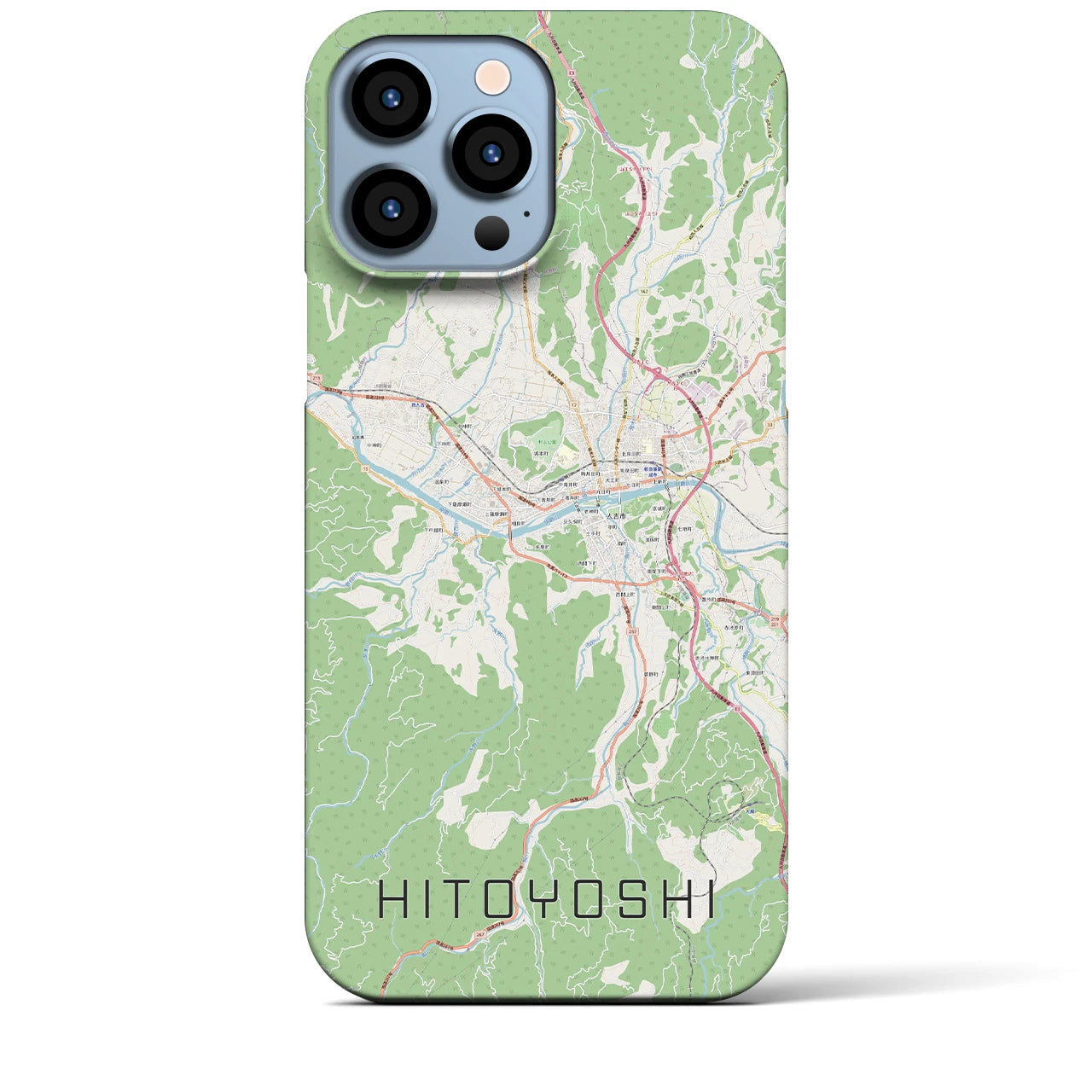 【人吉(熊本県)】地図柄iPhoneケース(バックカバータイプ)