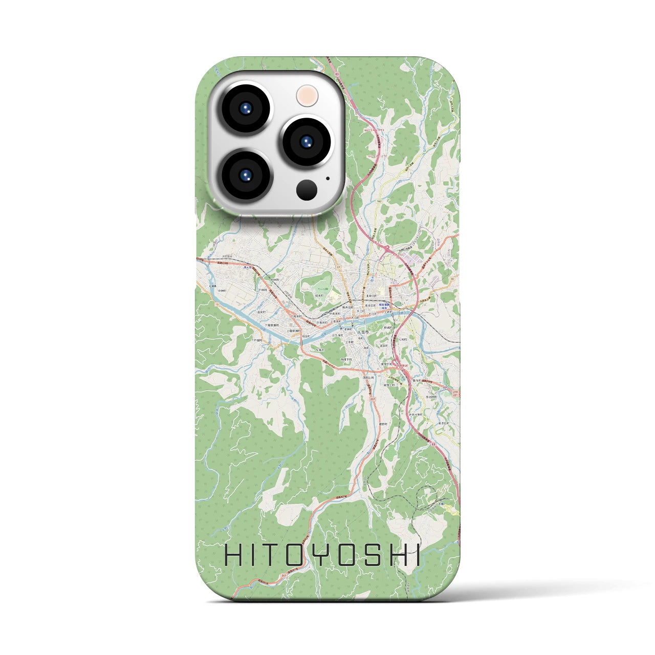 【人吉(熊本県)】地図柄iPhoneケース(バックカバータイプ)