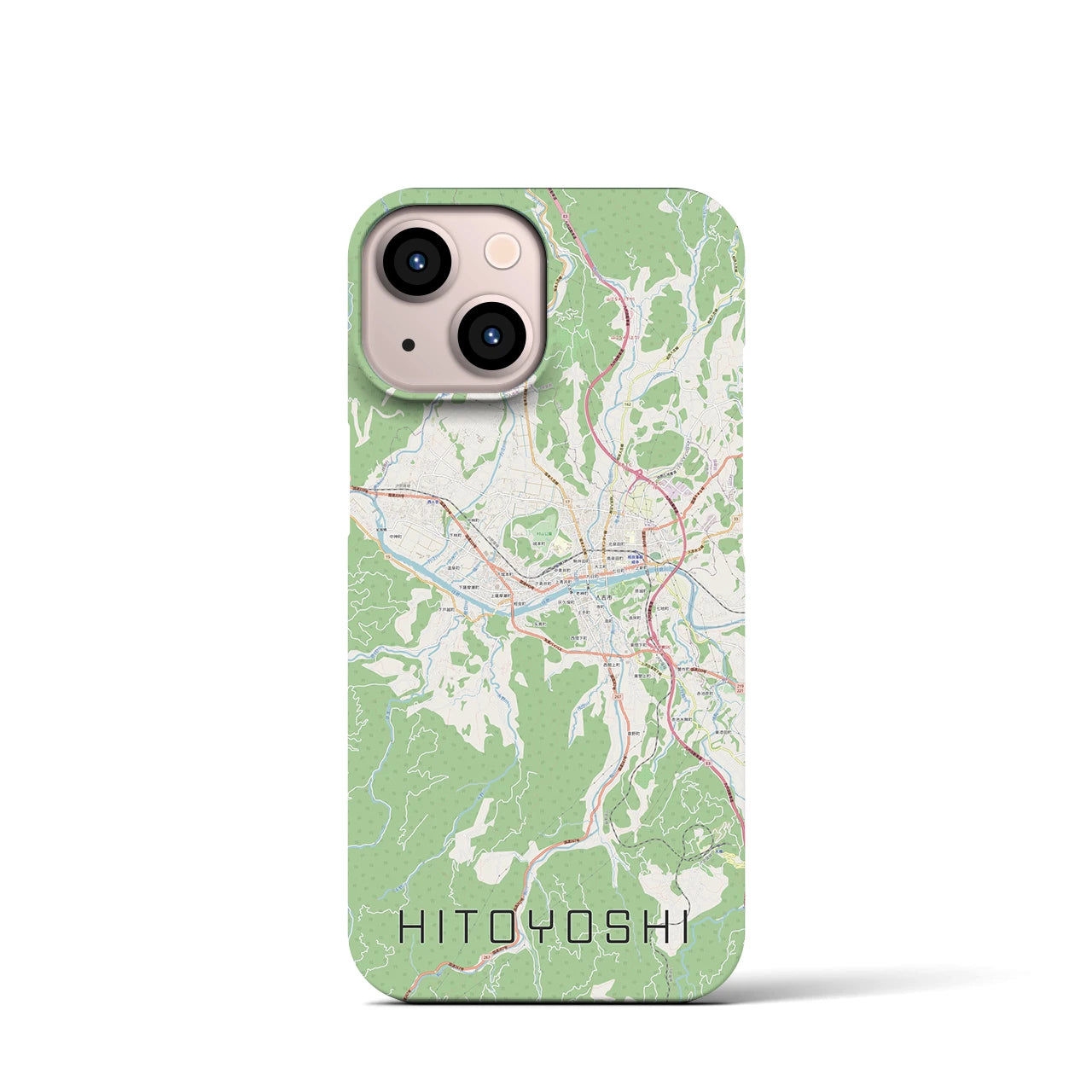 【人吉(熊本県)】地図柄iPhoneケース(バックカバータイプ)