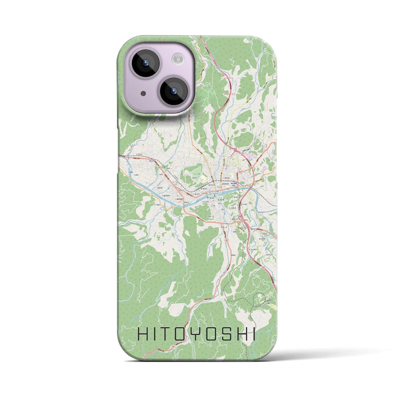 【人吉(熊本県)】地図柄iPhoneケース(バックカバータイプ)