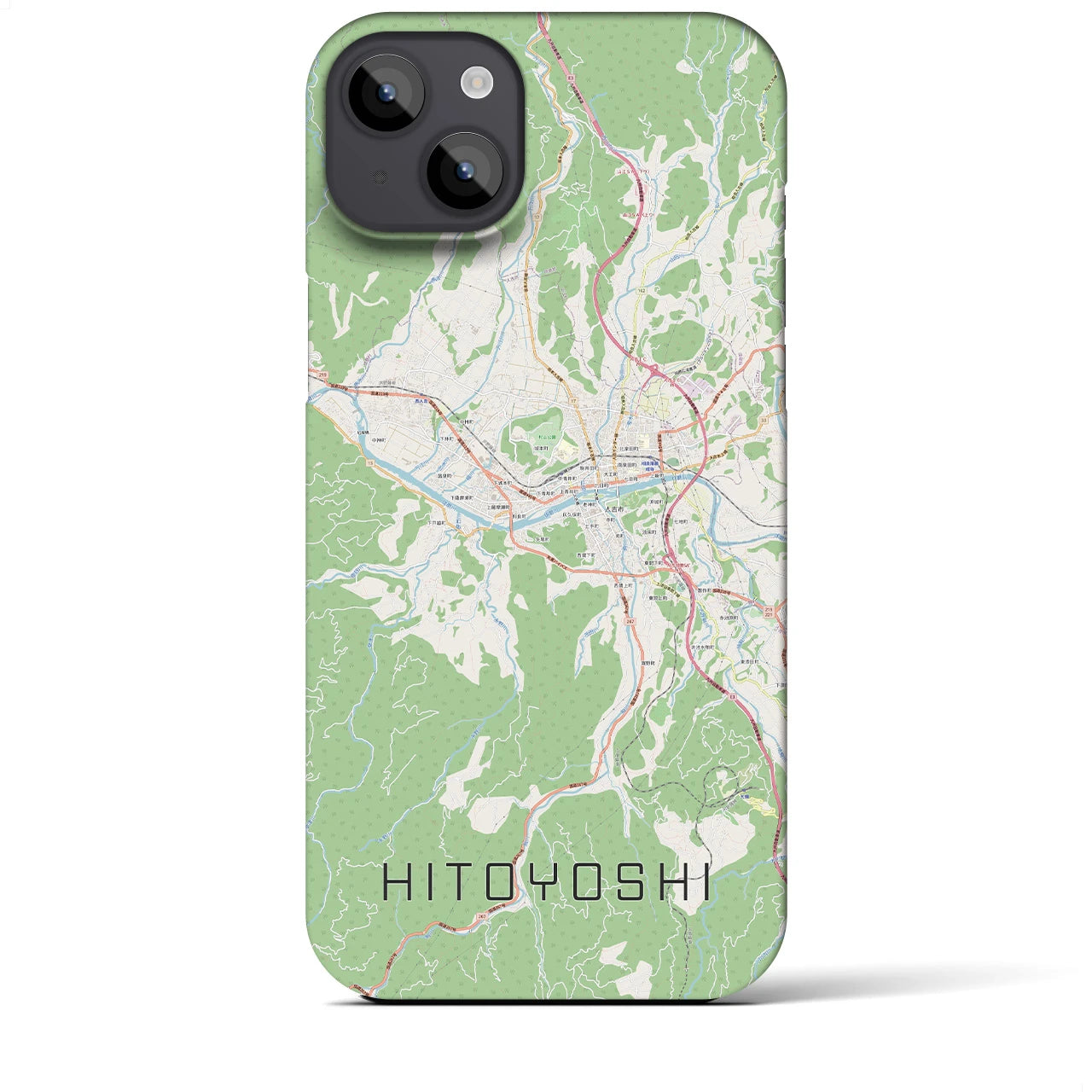【人吉(熊本県)】地図柄iPhoneケース(バックカバータイプ)