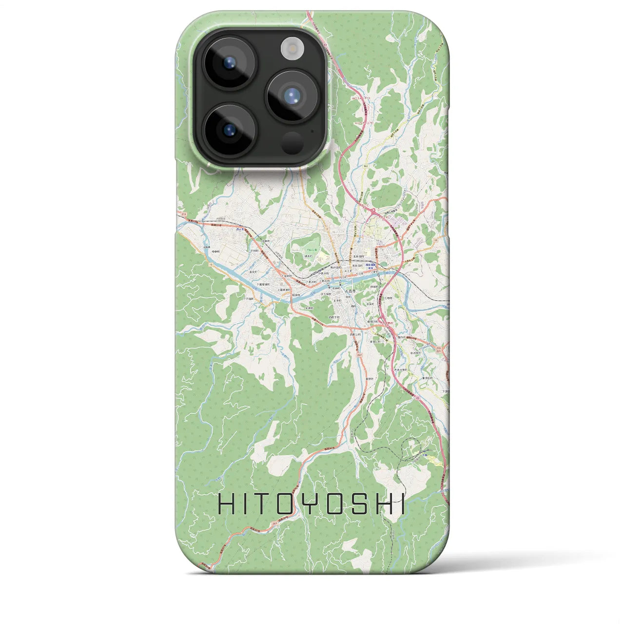 【人吉(熊本県)】地図柄iPhoneケース(バックカバータイプ)
