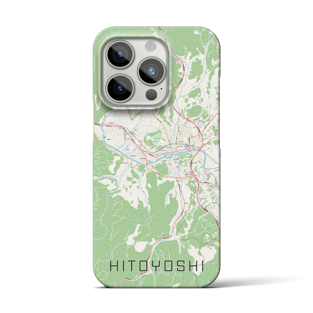 【人吉(熊本県)】地図柄iPhoneケース(バックカバータイプ)