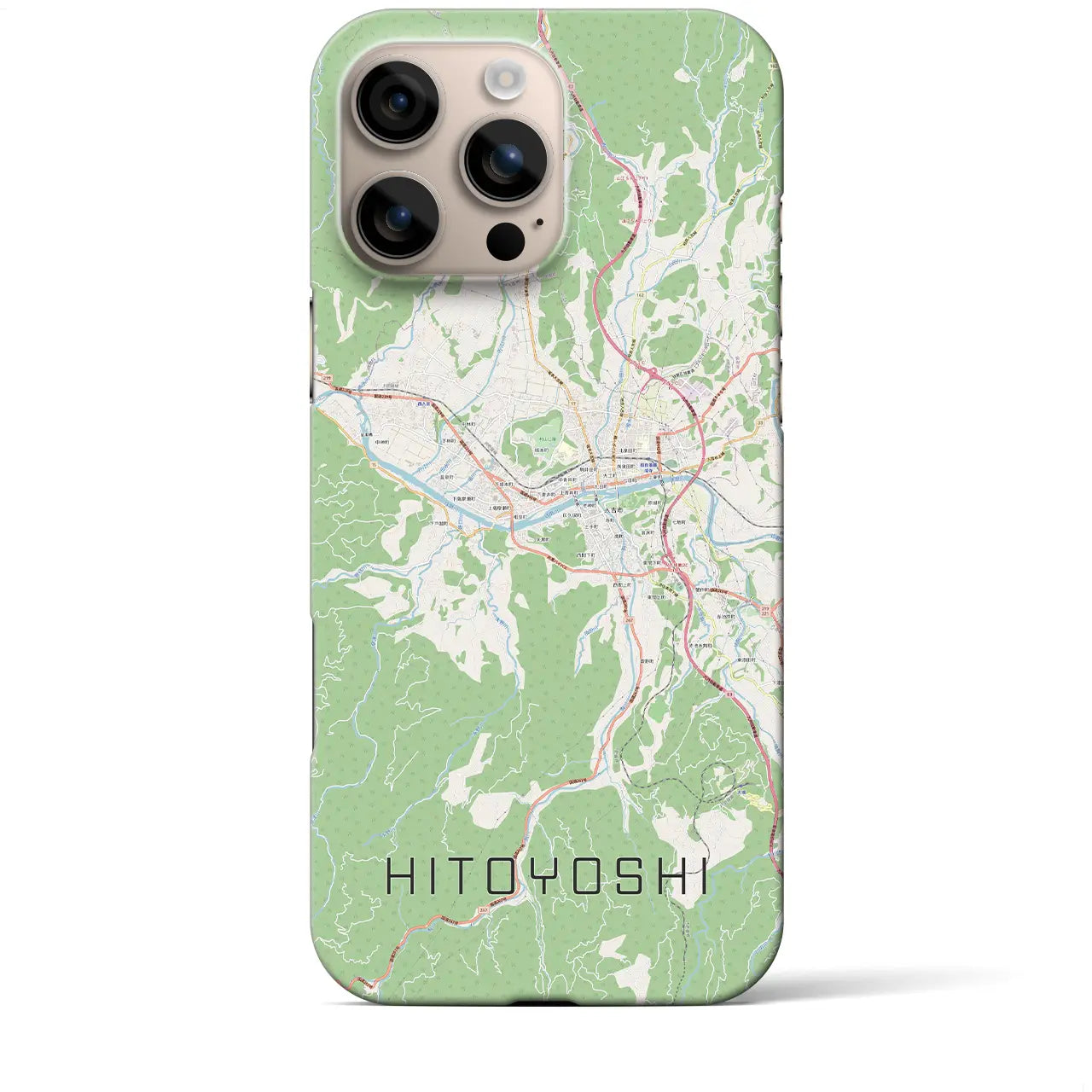 【人吉(熊本県)】地図柄iPhoneケース(バックカバータイプ)