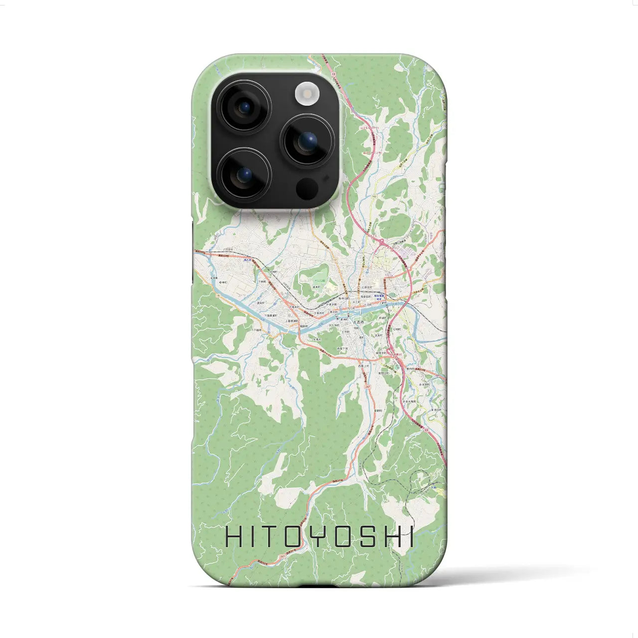 【人吉(熊本県)】地図柄iPhoneケース(バックカバータイプ)