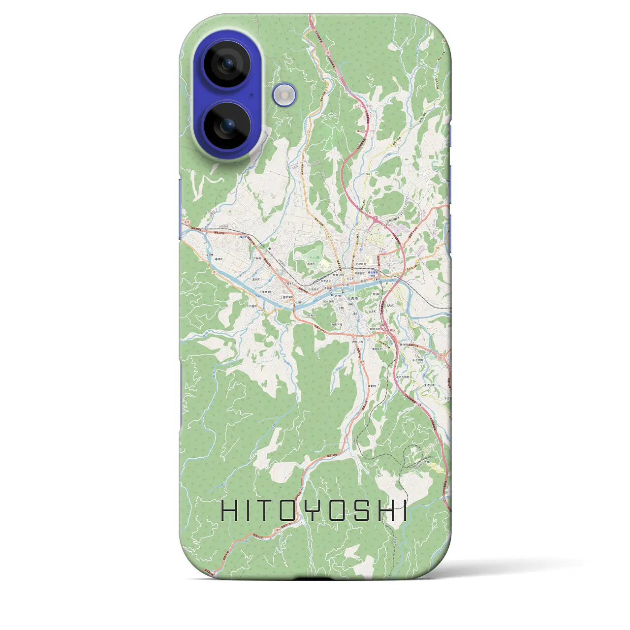 【人吉(熊本県)】地図柄iPhoneケース(バックカバータイプ)ナチュラル・iPhone 16 Pro Max 用