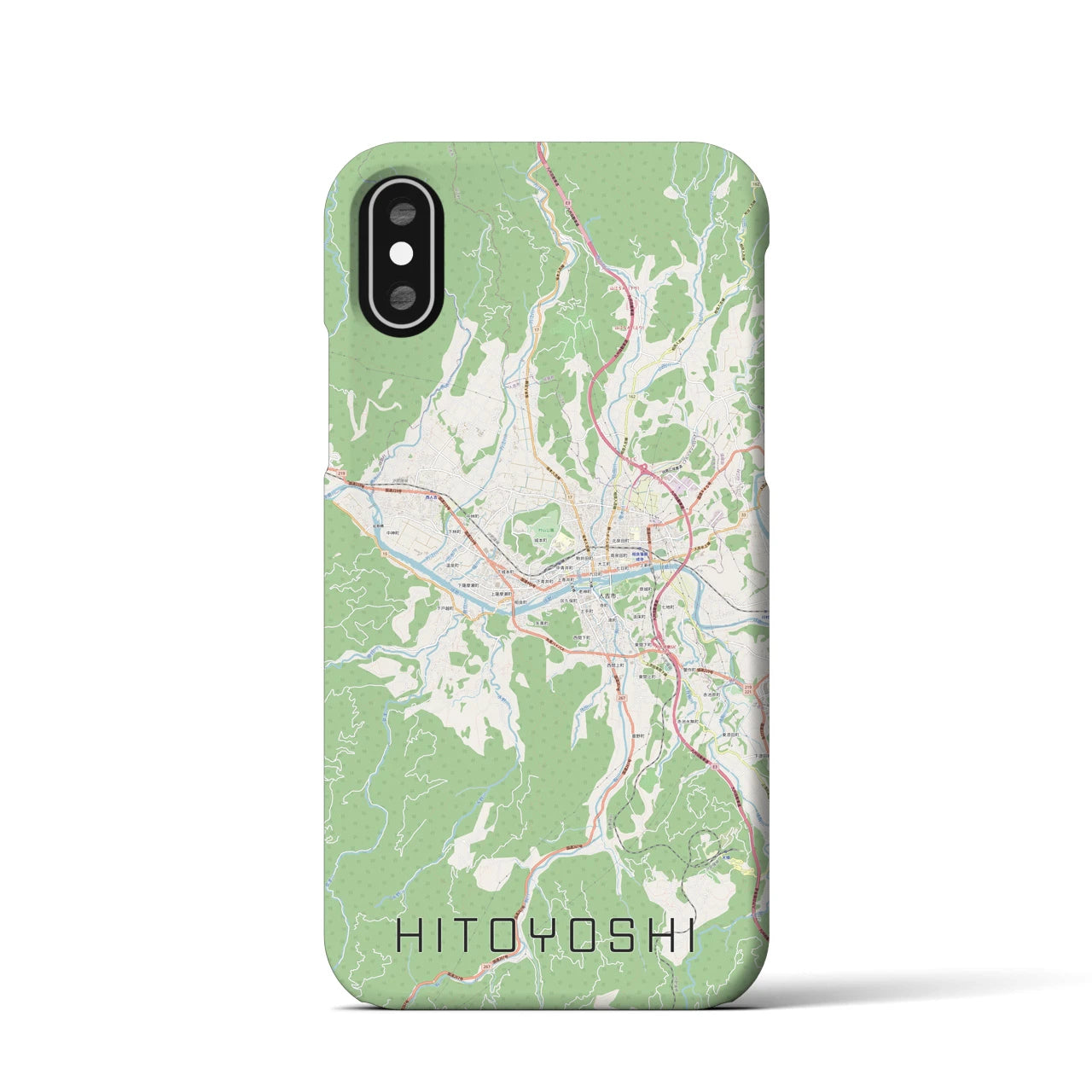 【人吉(熊本県)】地図柄iPhoneケース(バックカバータイプ)