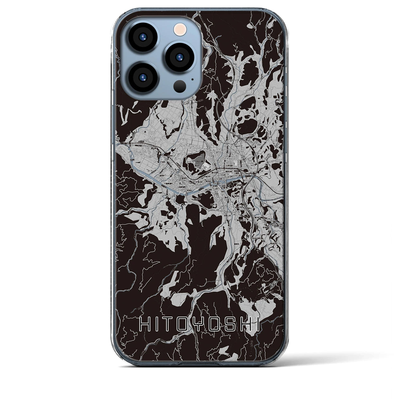 【人吉(熊本県)】地図柄iPhoneケース(クリアタイプ)