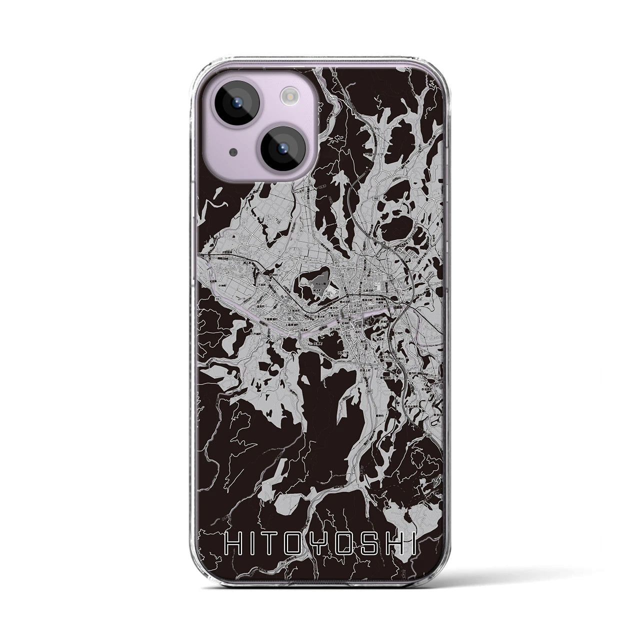 【人吉(熊本県)】地図柄iPhoneケース(クリアタイプ)