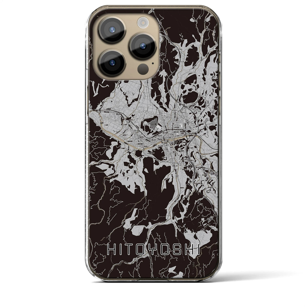 【人吉(熊本県)】地図柄iPhoneケース(クリアタイプ)