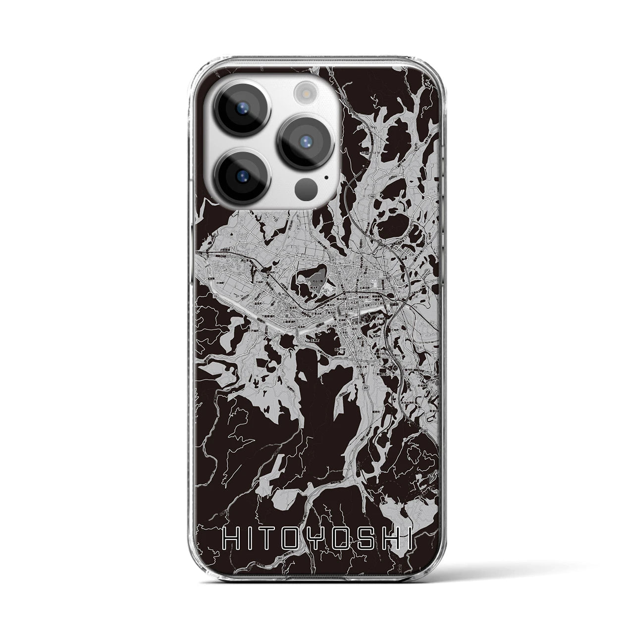 【人吉(熊本県)】地図柄iPhoneケース(クリアタイプ)