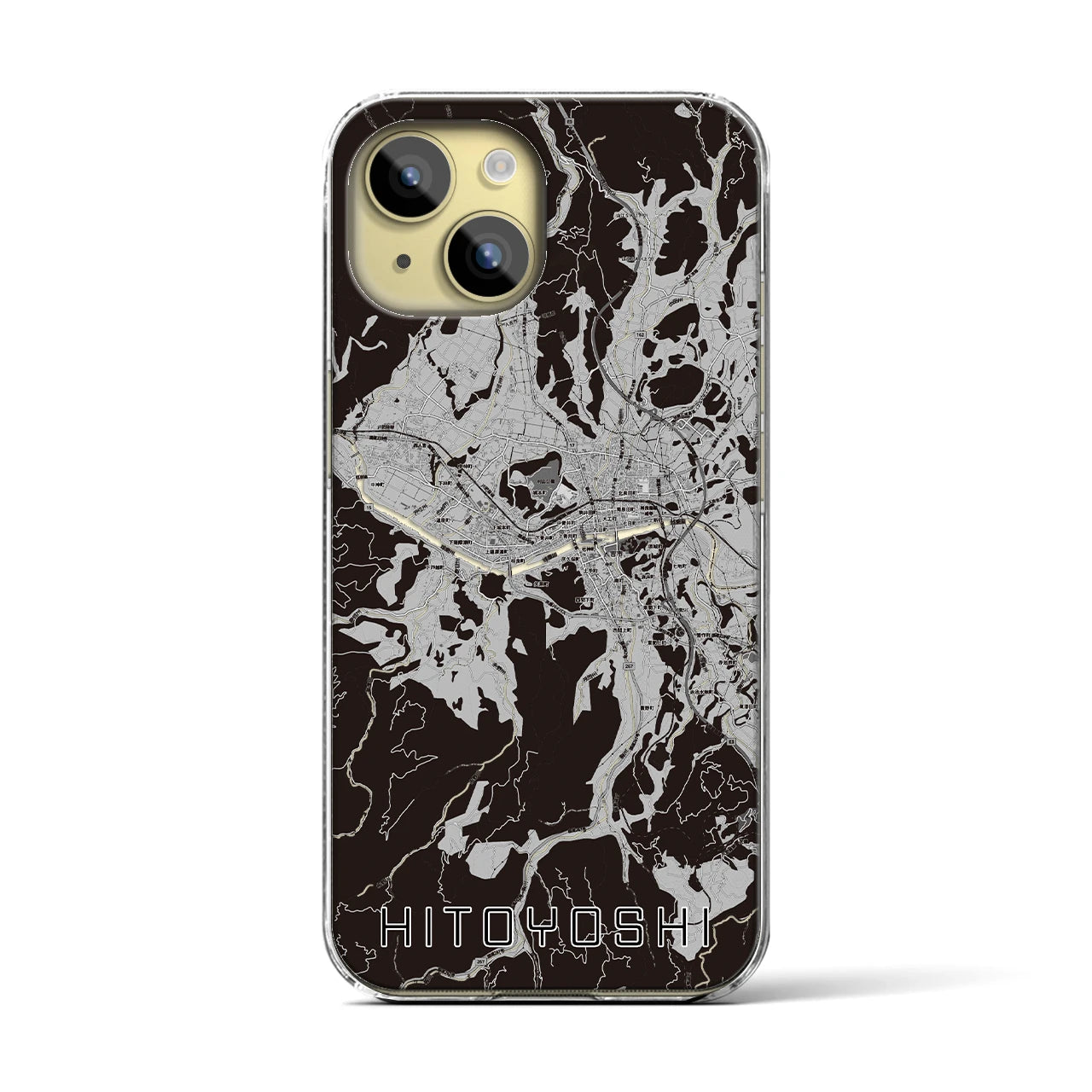 【人吉(熊本県)】地図柄iPhoneケース(クリアタイプ)