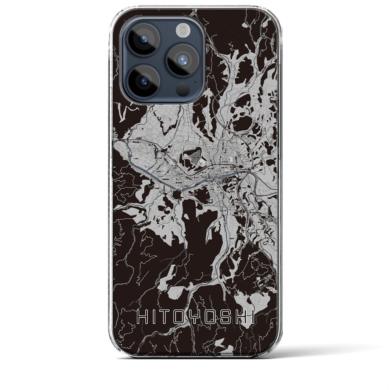 【人吉(熊本県)】地図柄iPhoneケース(クリアタイプ)