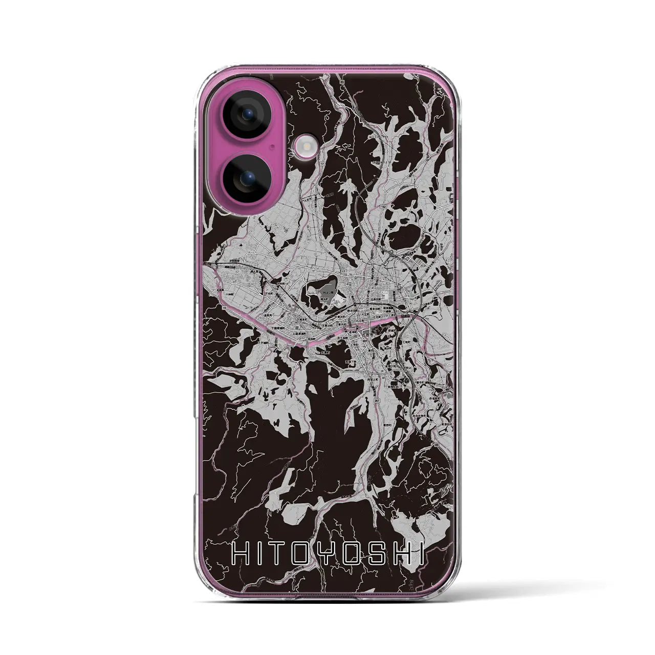 【人吉(熊本県)】地図柄iPhoneケース(クリアタイプ)