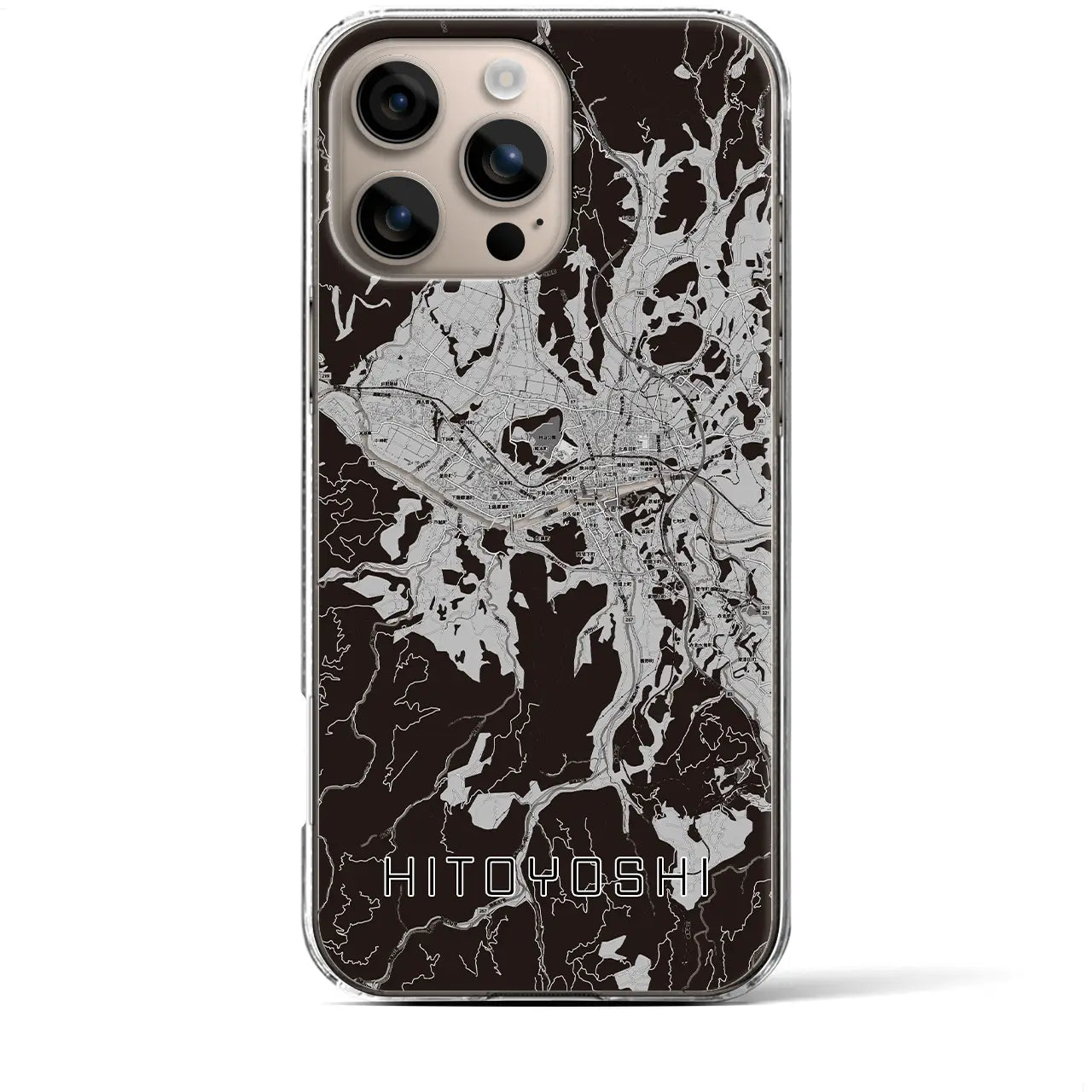 【人吉(熊本県)】地図柄iPhoneケース(クリアタイプ)