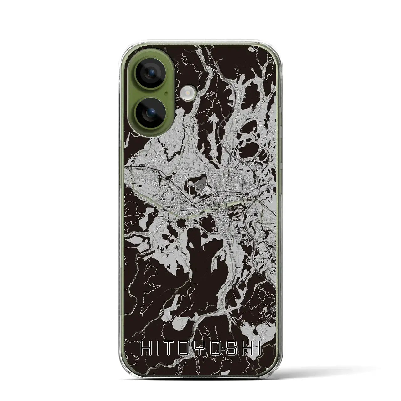 【人吉(熊本県)】地図柄iPhoneケース(クリアタイプ)