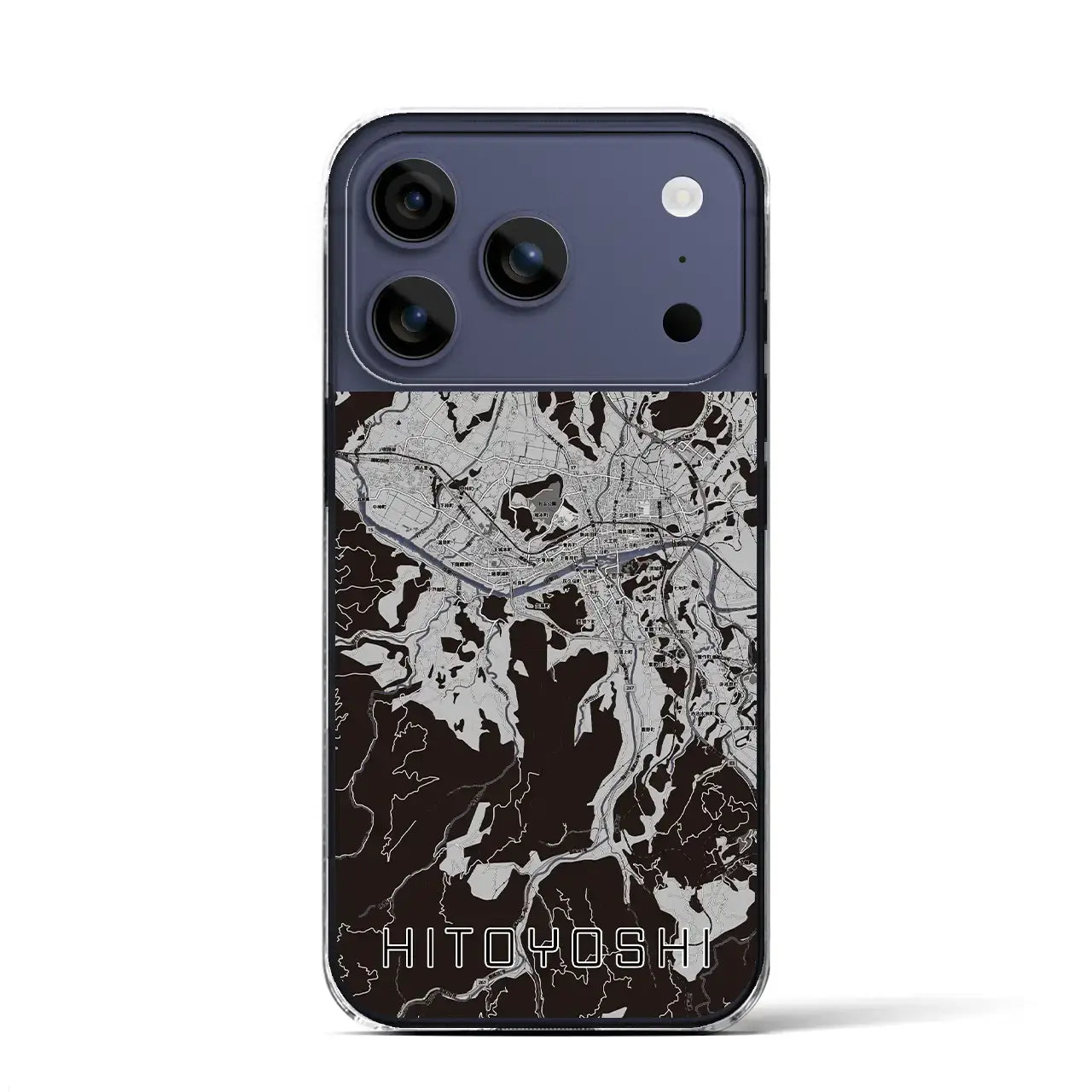 【人吉(熊本県)】地図柄iPhoneケース(クリアタイプ)