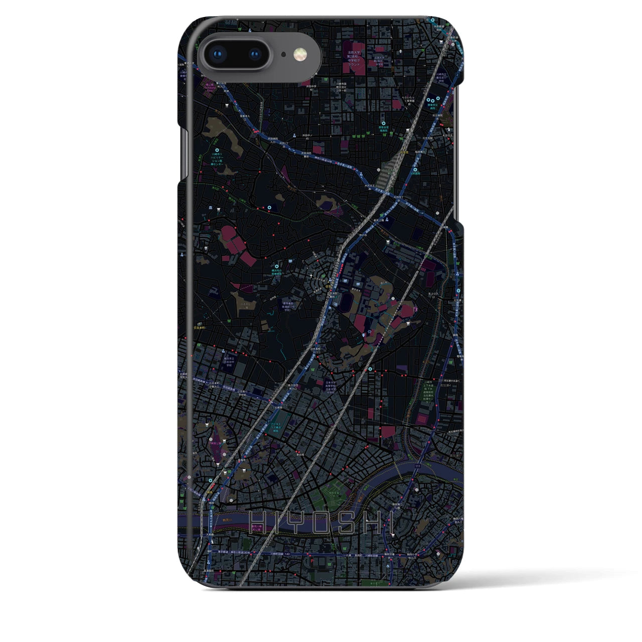 【日吉(神奈川県)】地図柄iPhoneケース(バックカバータイプ)