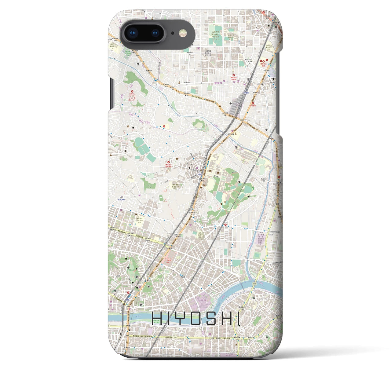 【日吉(神奈川県)】地図柄iPhoneケース(バックカバータイプ)