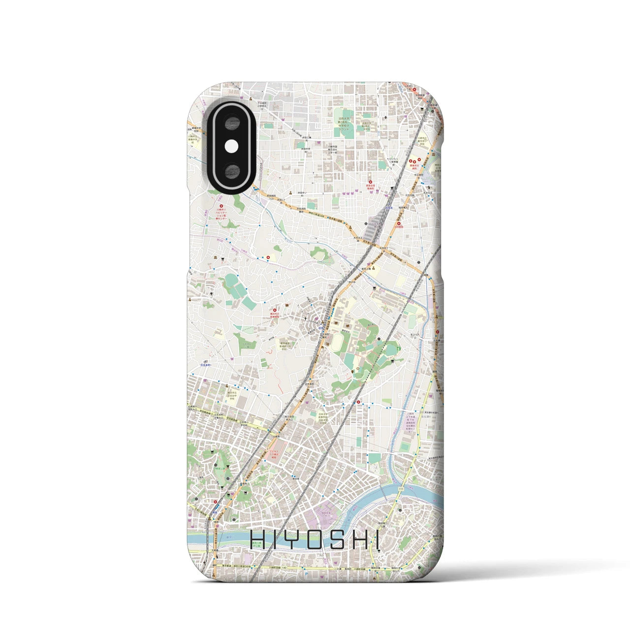 【日吉(神奈川県)】地図柄iPhoneケース(バックカバータイプ)