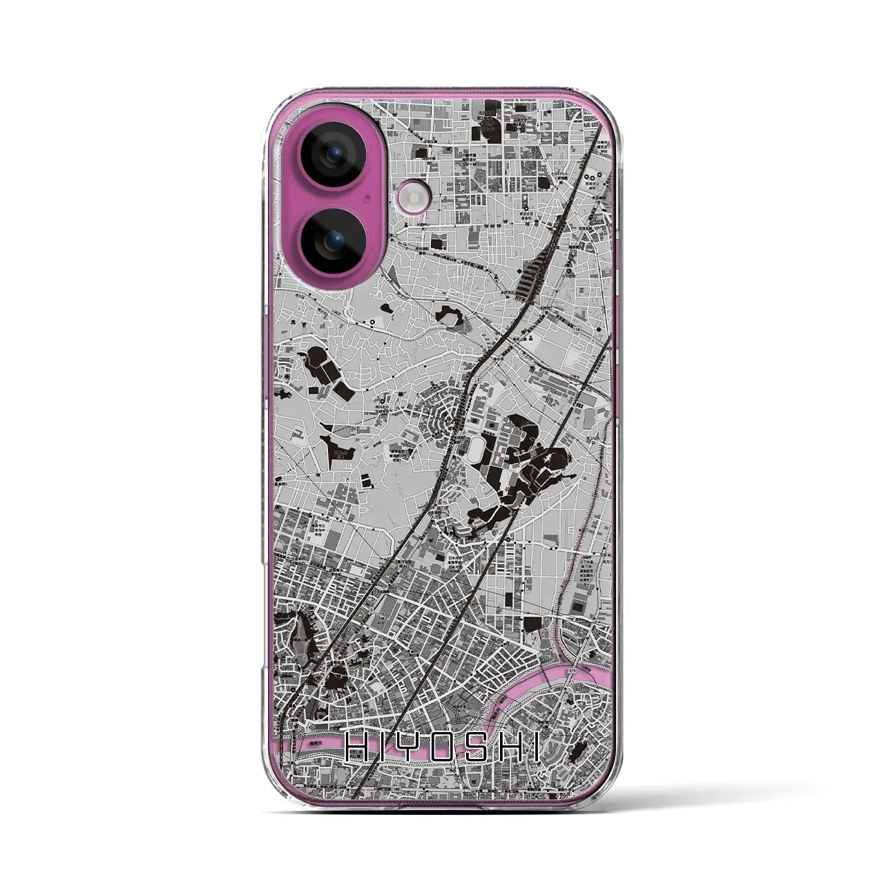 【日吉(神奈川県)】地図柄iPhoneケース(クリアタイプ)