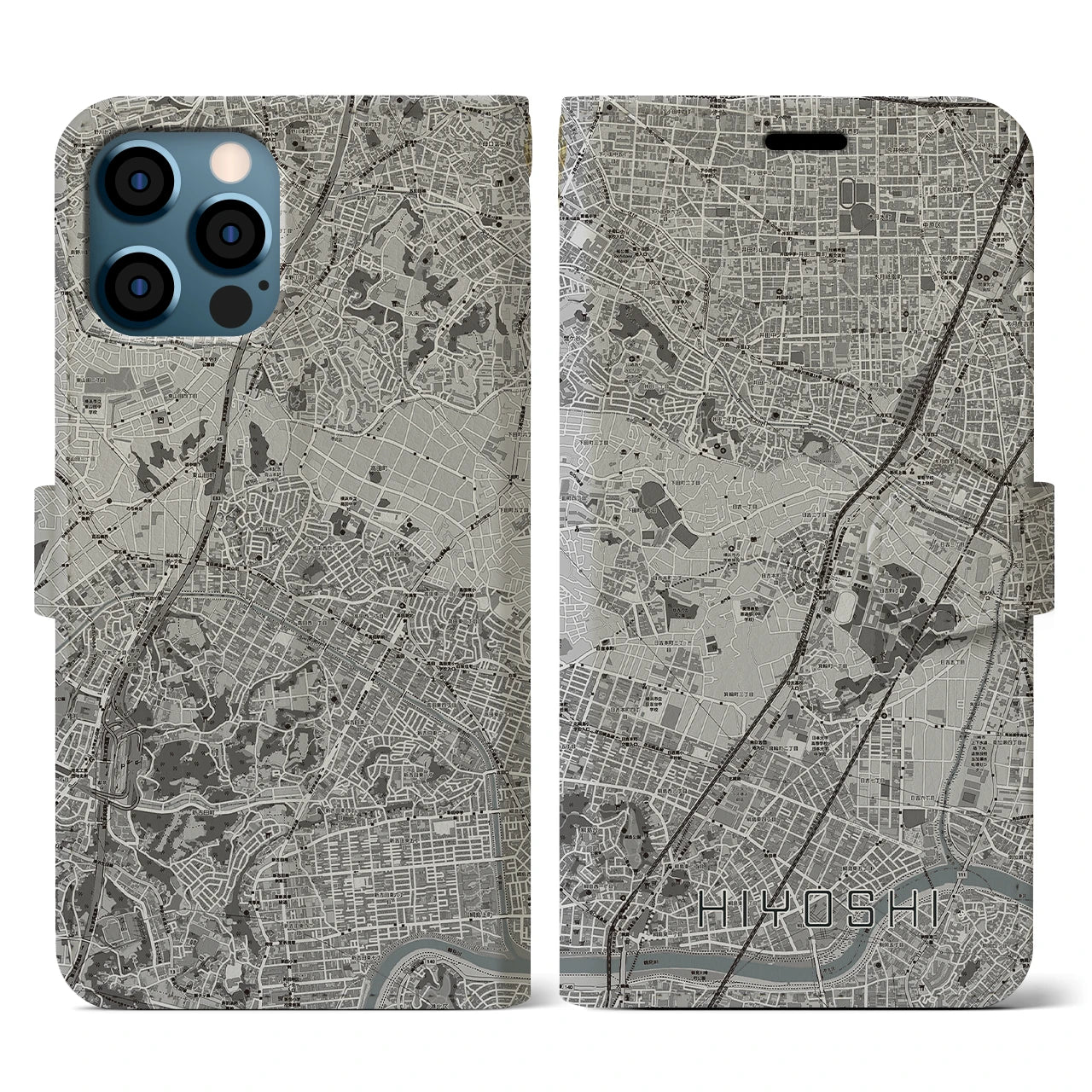 【日吉(神奈川県)】地図柄iPhoneケース(手帳タイプ)