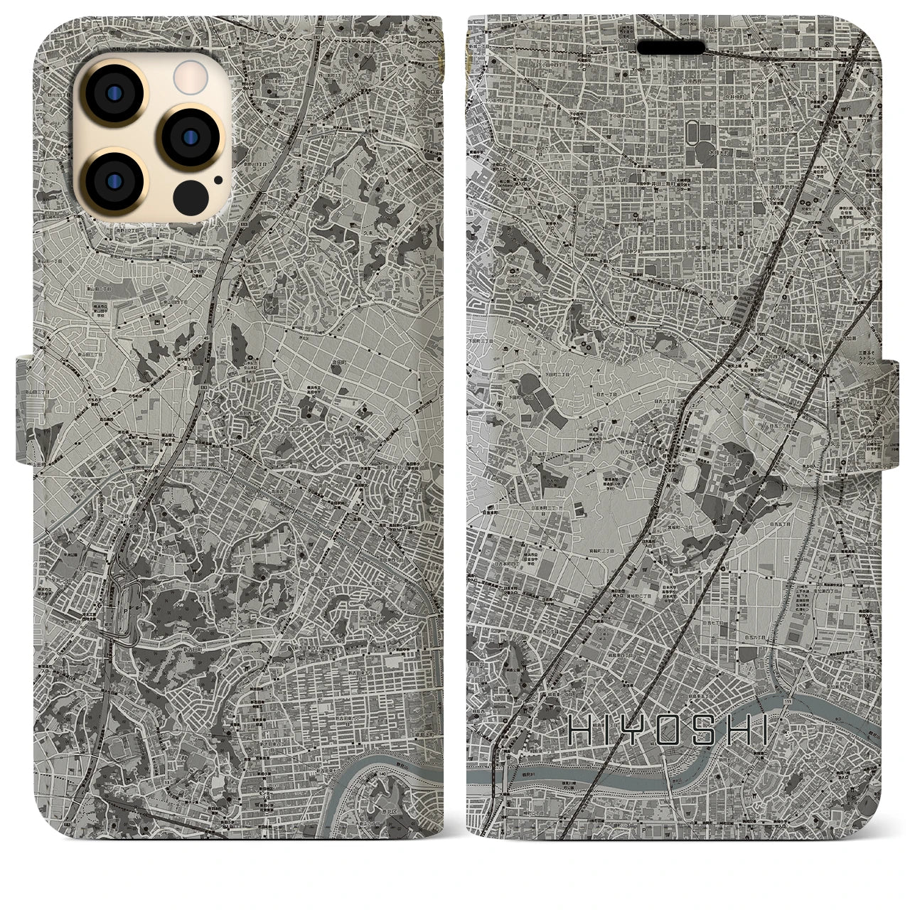 【日吉(神奈川県)】地図柄iPhoneケース(手帳タイプ)