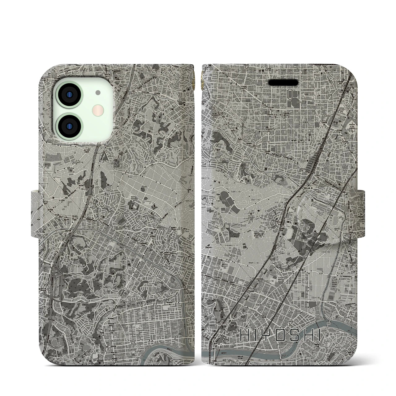 【日吉(神奈川県)】地図柄iPhoneケース(手帳タイプ)