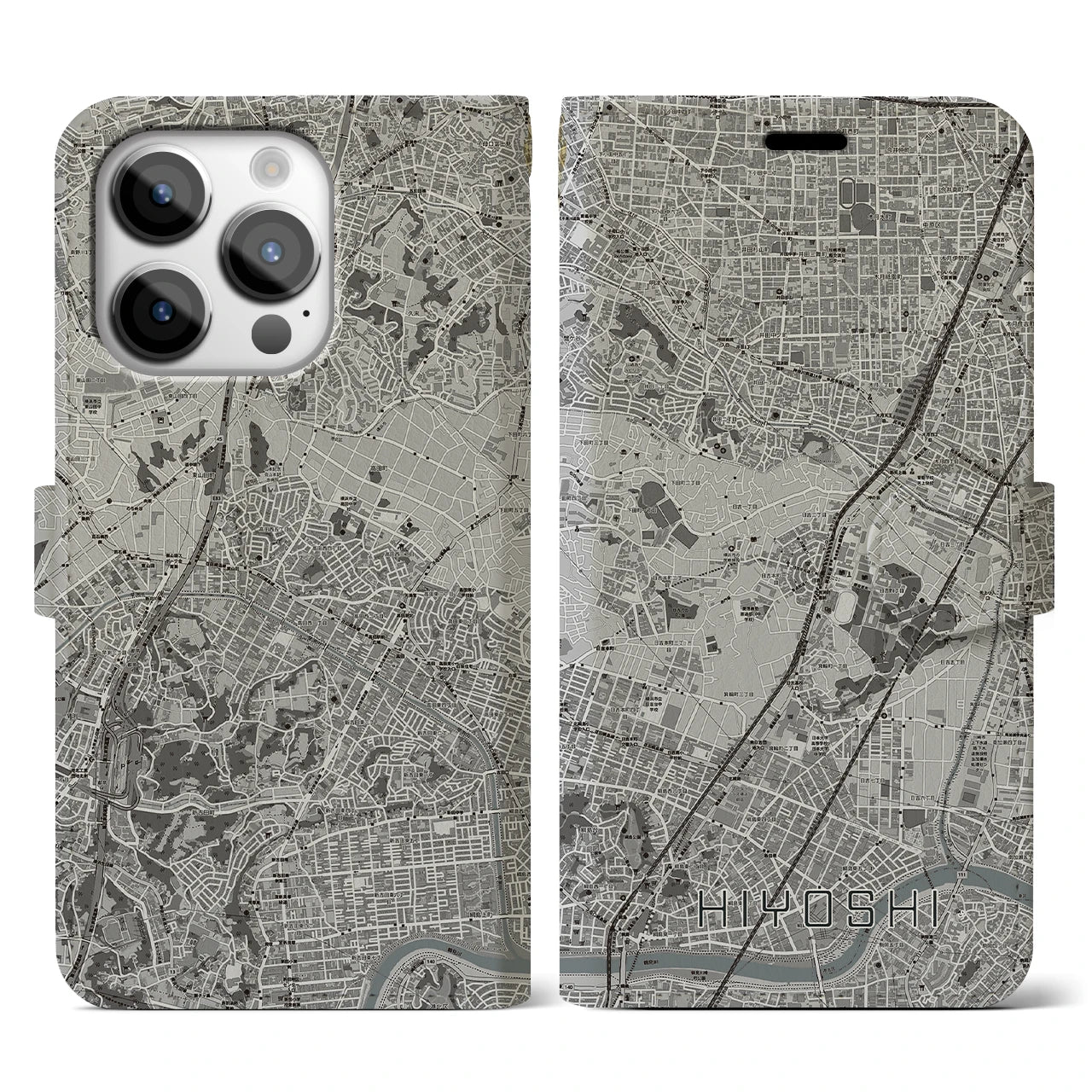 【日吉(神奈川県)】地図柄iPhoneケース(手帳タイプ)