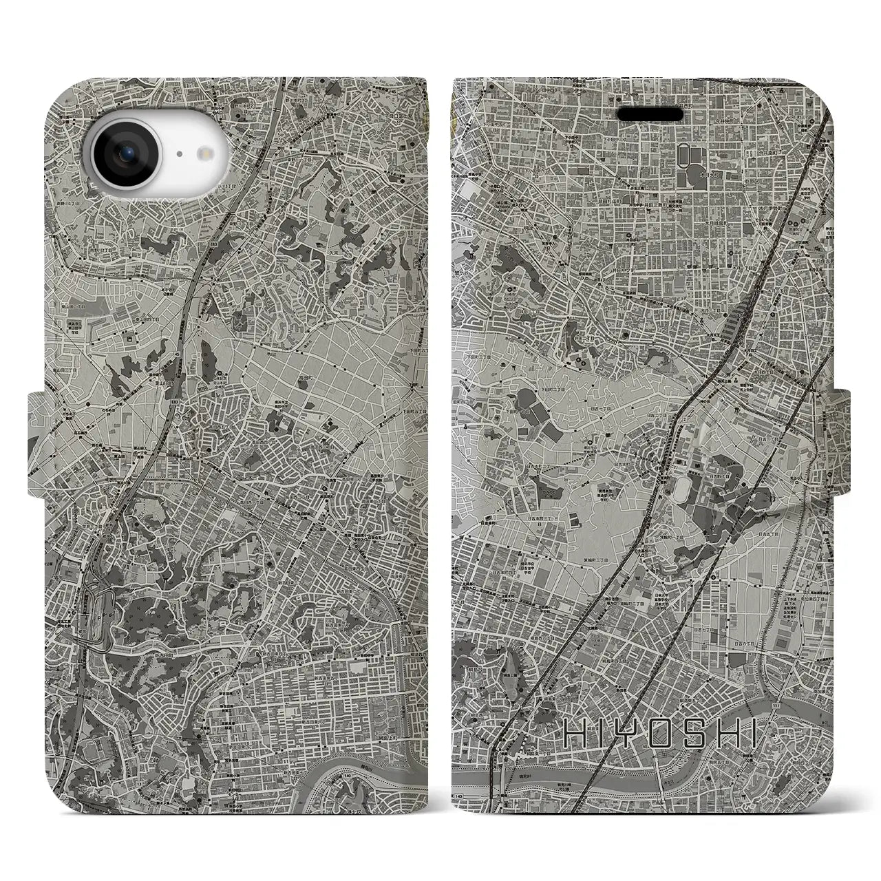 【日吉(神奈川県)】地図柄iPhoneケース(手帳タイプ)