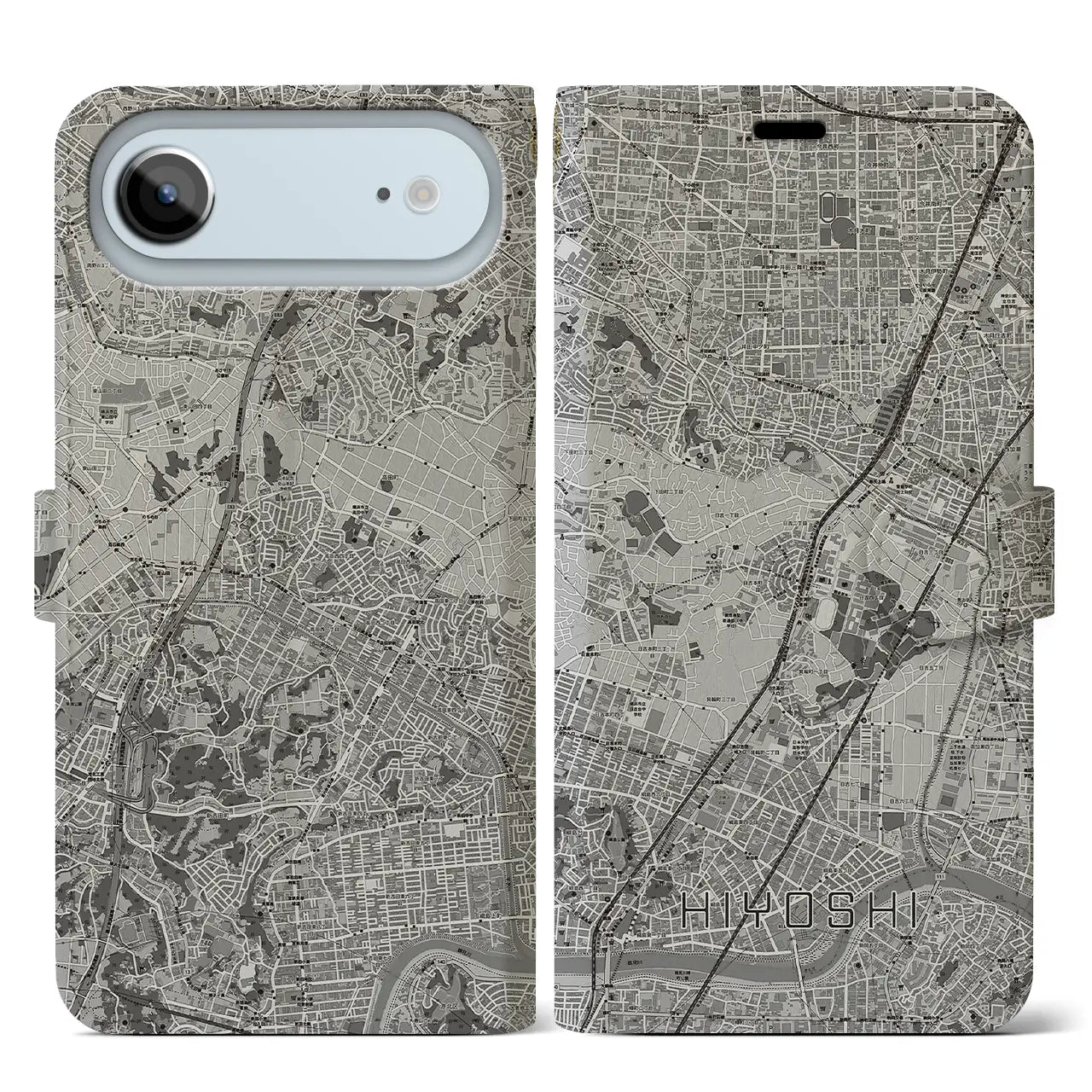 【日吉(神奈川県)】地図柄iPhoneケース(手帳タイプ)