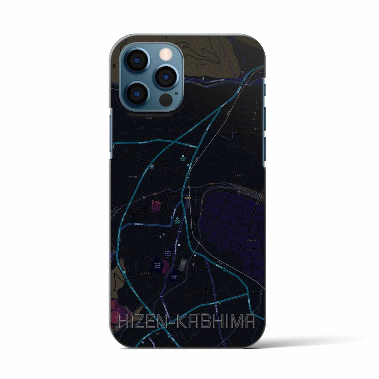 【肥前鹿島(佐賀県)】地図柄iPhoneケース(バックカバータイプ)