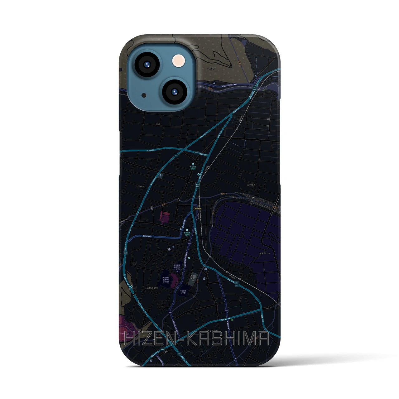 【肥前鹿島(佐賀県)】地図柄iPhoneケース(バックカバータイプ)