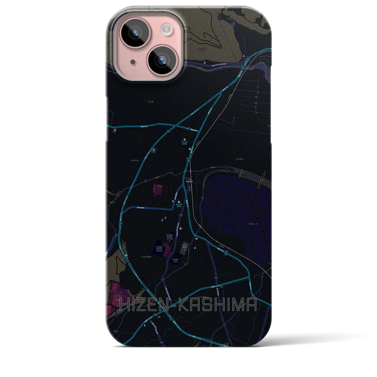 【肥前鹿島(佐賀県)】地図柄iPhoneケース(バックカバータイプ)