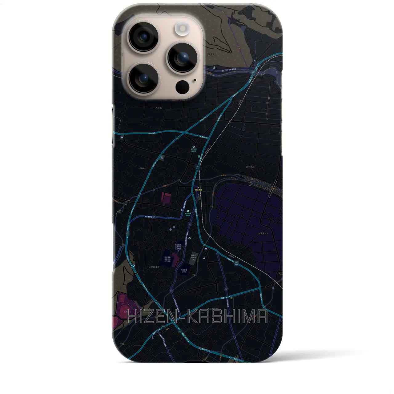 【肥前鹿島(佐賀県)】地図柄iPhoneケース(バックカバータイプ)