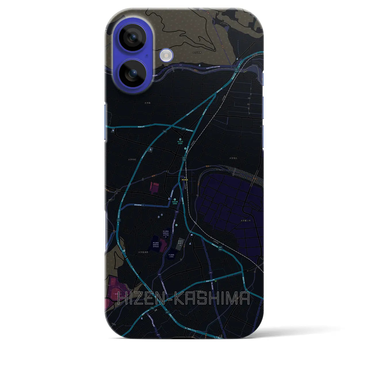 【肥前鹿島(佐賀県)】地図柄iPhoneケース(バックカバータイプ)