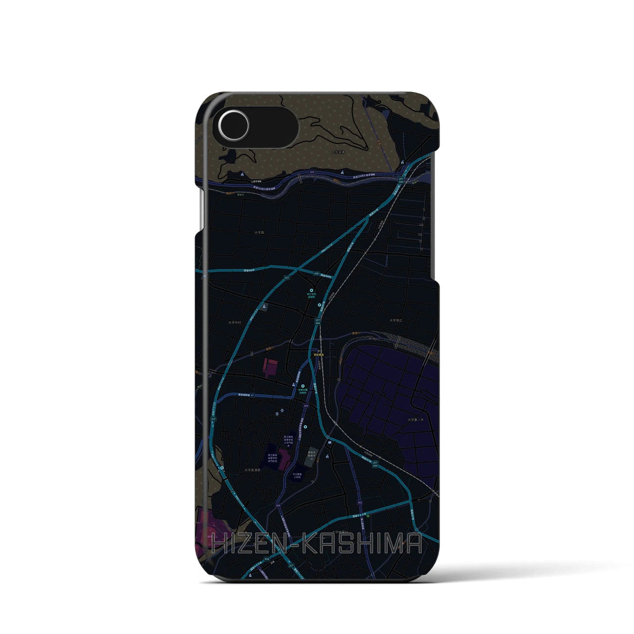 【肥前鹿島(佐賀県)】地図柄iPhoneケース(バックカバータイプ)