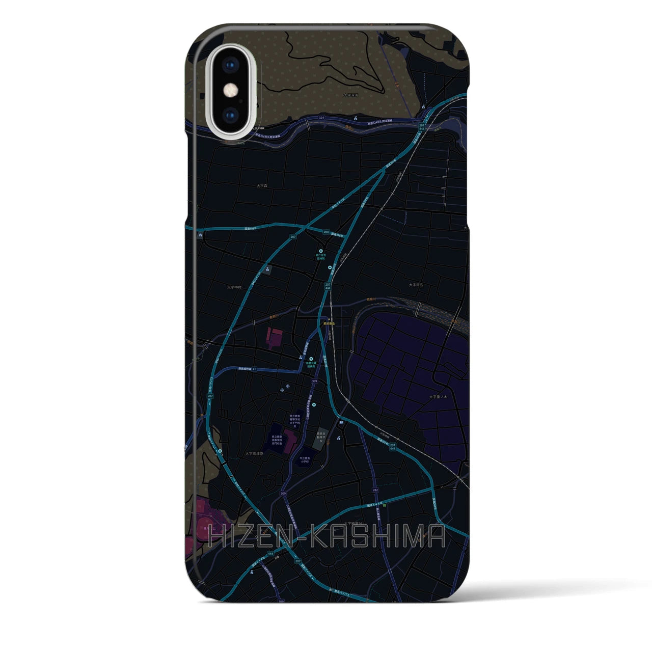 【肥前鹿島(佐賀県)】地図柄iPhoneケース(バックカバータイプ)