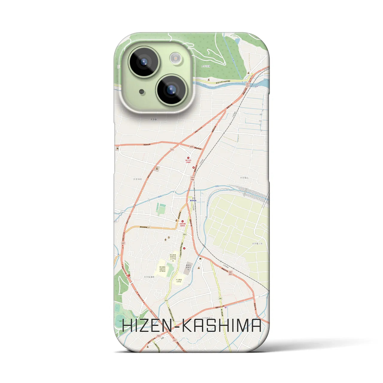 【肥前鹿島(佐賀県)】地図柄iPhoneケース(バックカバータイプ)