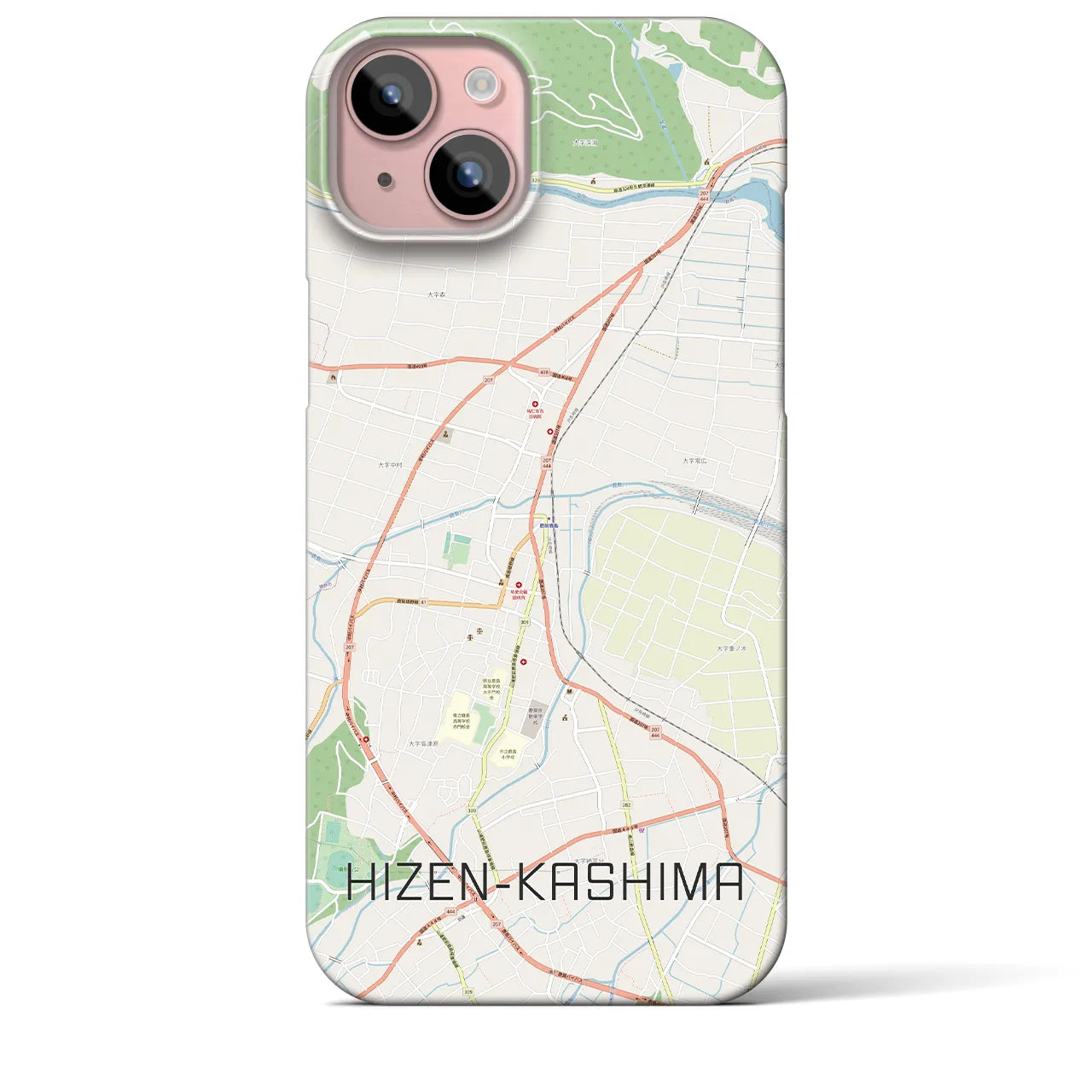 【肥前鹿島(佐賀県)】地図柄iPhoneケース(バックカバータイプ)