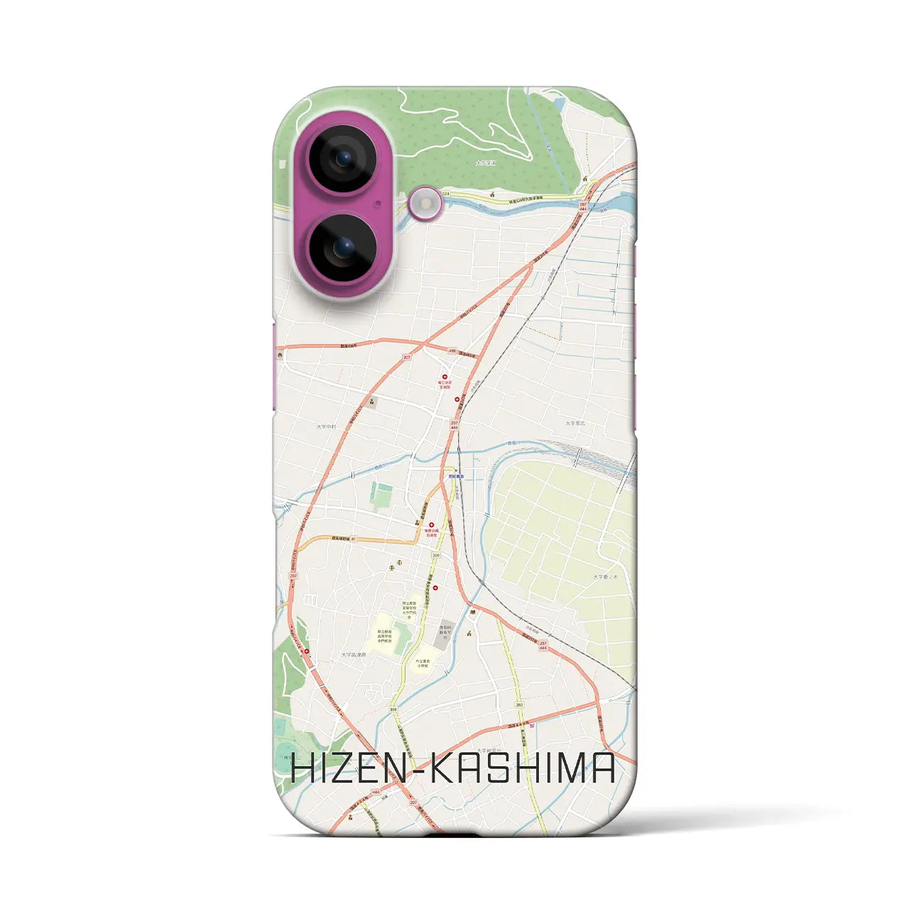 【肥前鹿島(佐賀県)】地図柄iPhoneケース(バックカバータイプ)