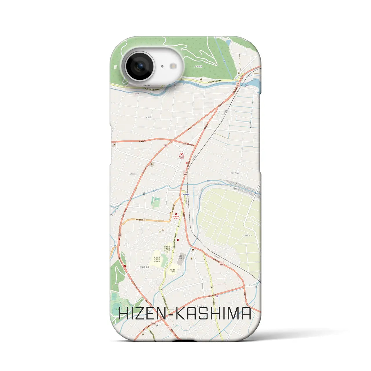 【肥前鹿島(佐賀県)】地図柄iPhoneケース(バックカバータイプ)