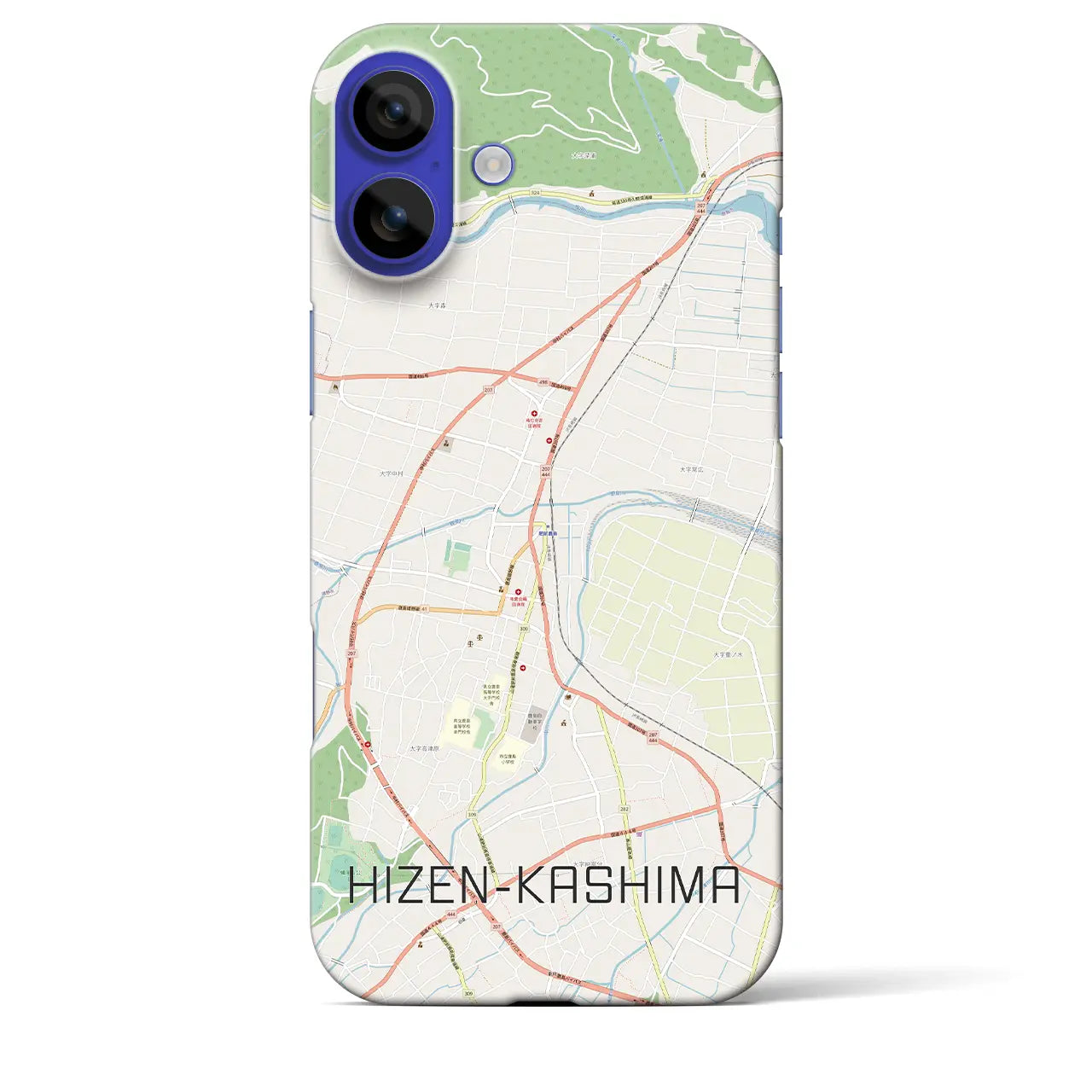 【肥前鹿島(佐賀県)】地図柄iPhoneケース(バックカバータイプ)ナチュラル・iPhone 16 Pro Max 用