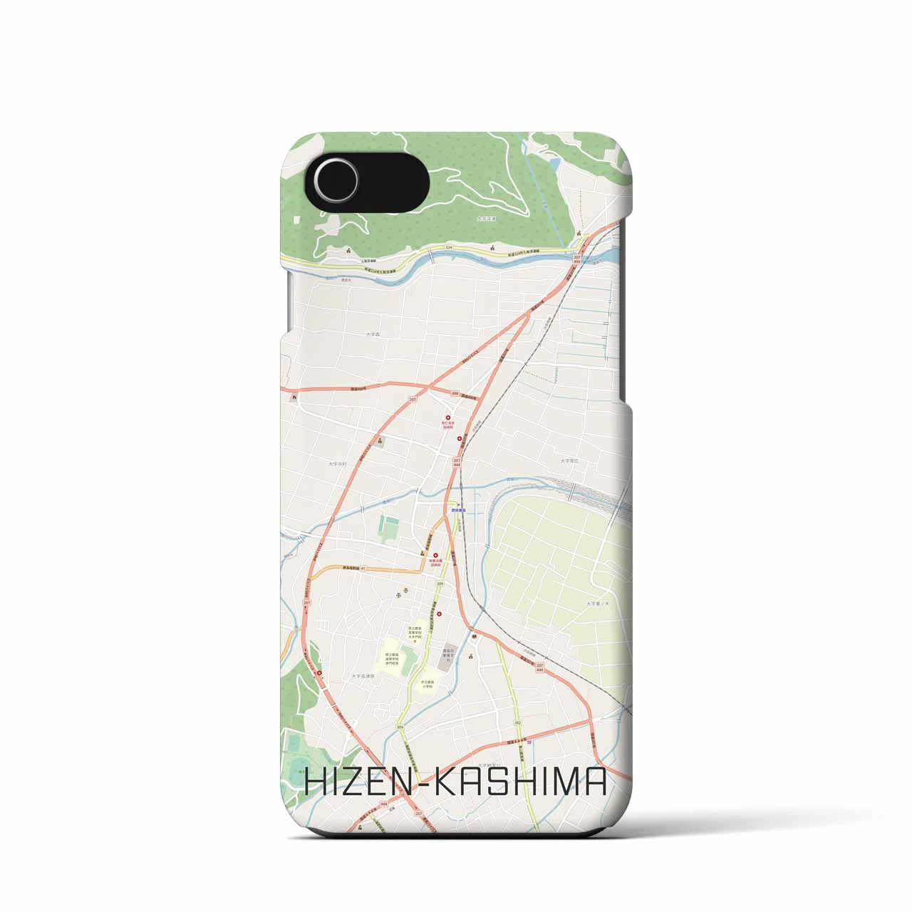 【肥前鹿島(佐賀県)】地図柄iPhoneケース(バックカバータイプ)
