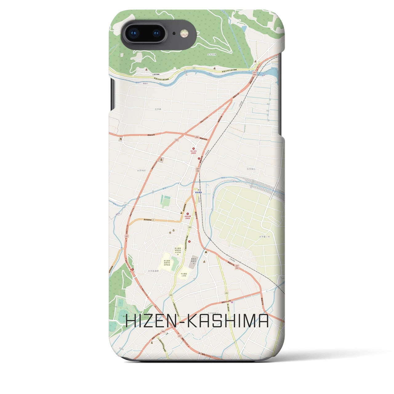 【肥前鹿島(佐賀県)】地図柄iPhoneケース(バックカバータイプ)