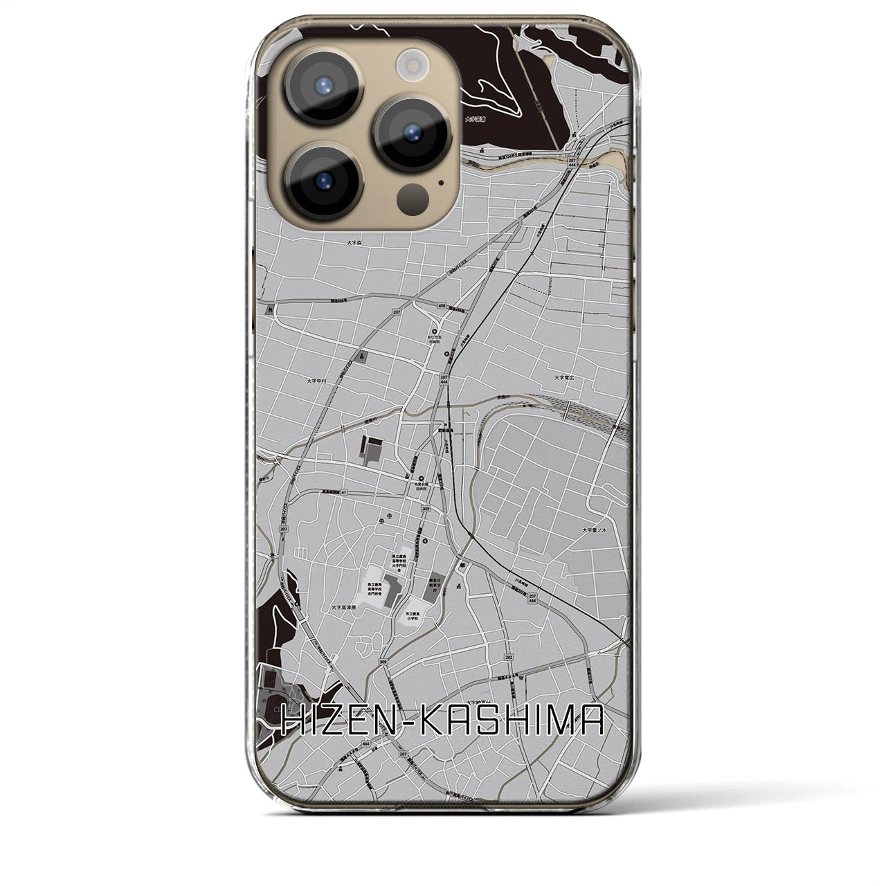【肥前鹿島(佐賀県)】地図柄iPhoneケース(クリアタイプ)