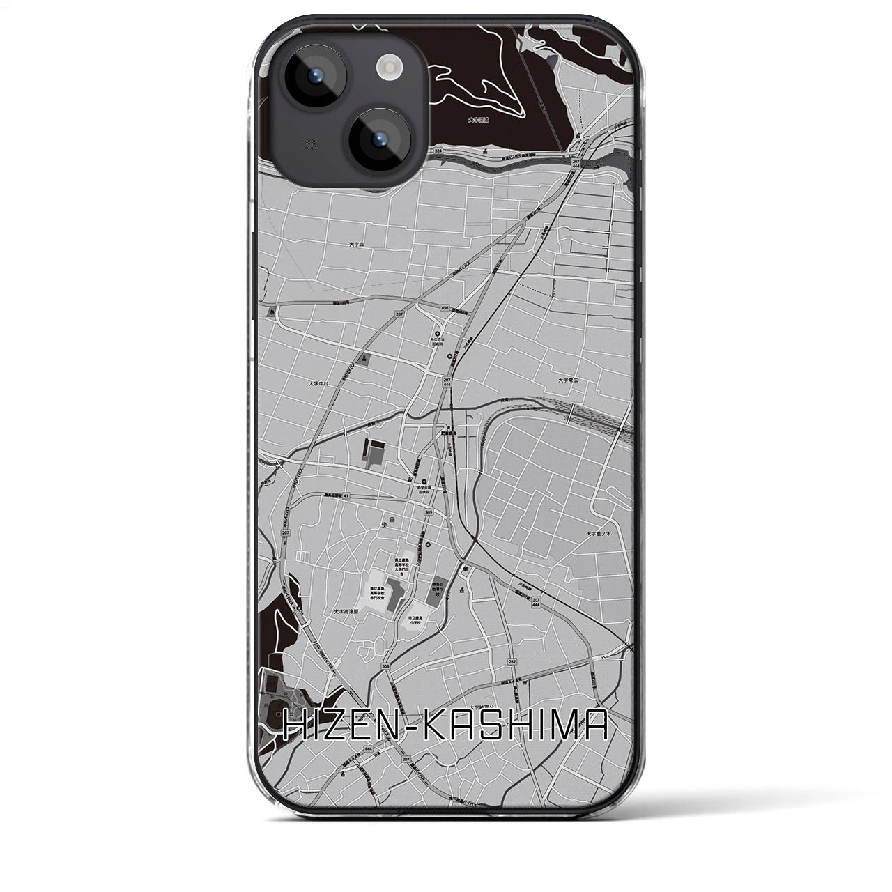 【肥前鹿島(佐賀県)】地図柄iPhoneケース(クリアタイプ)