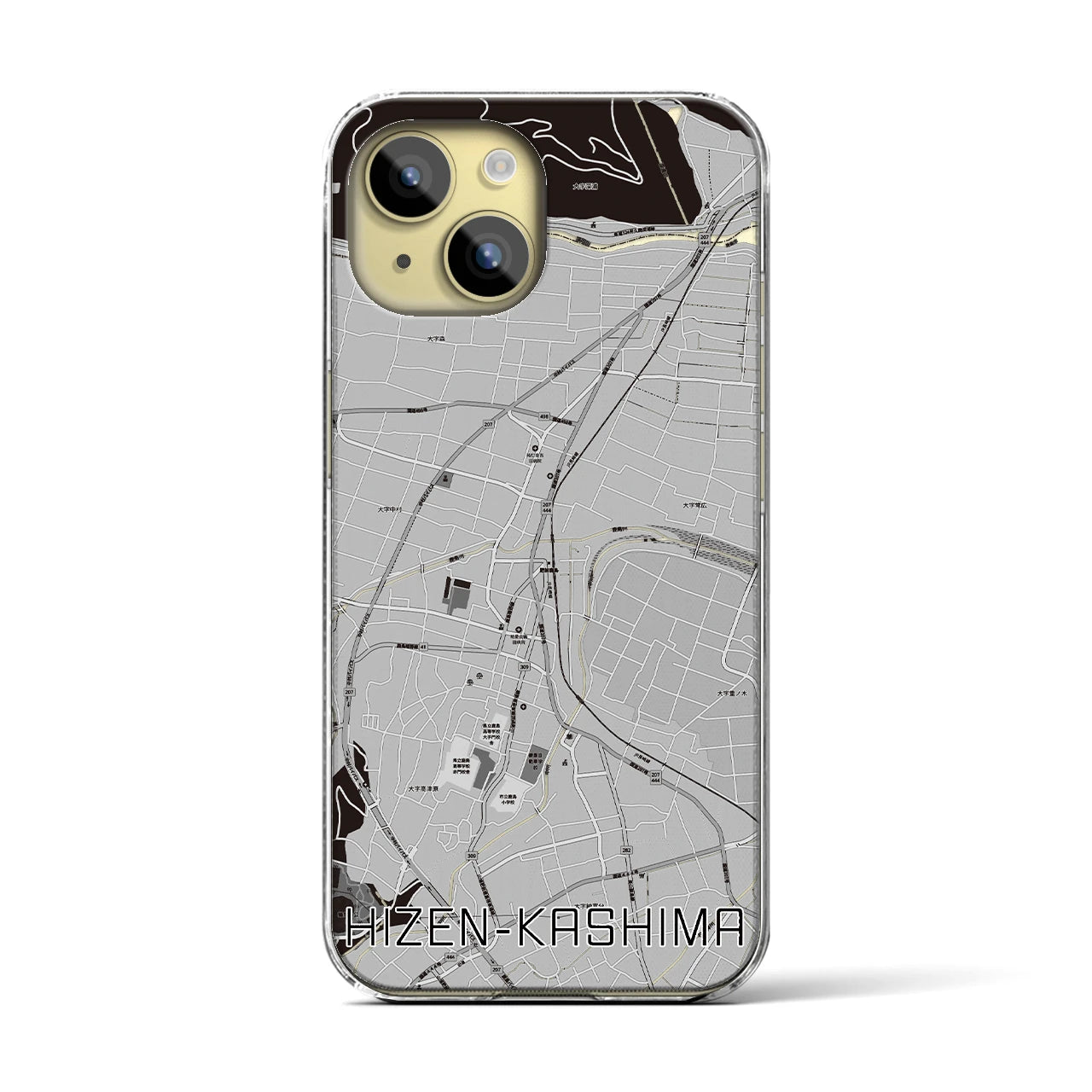 【肥前鹿島(佐賀県)】地図柄iPhoneケース(クリアタイプ)