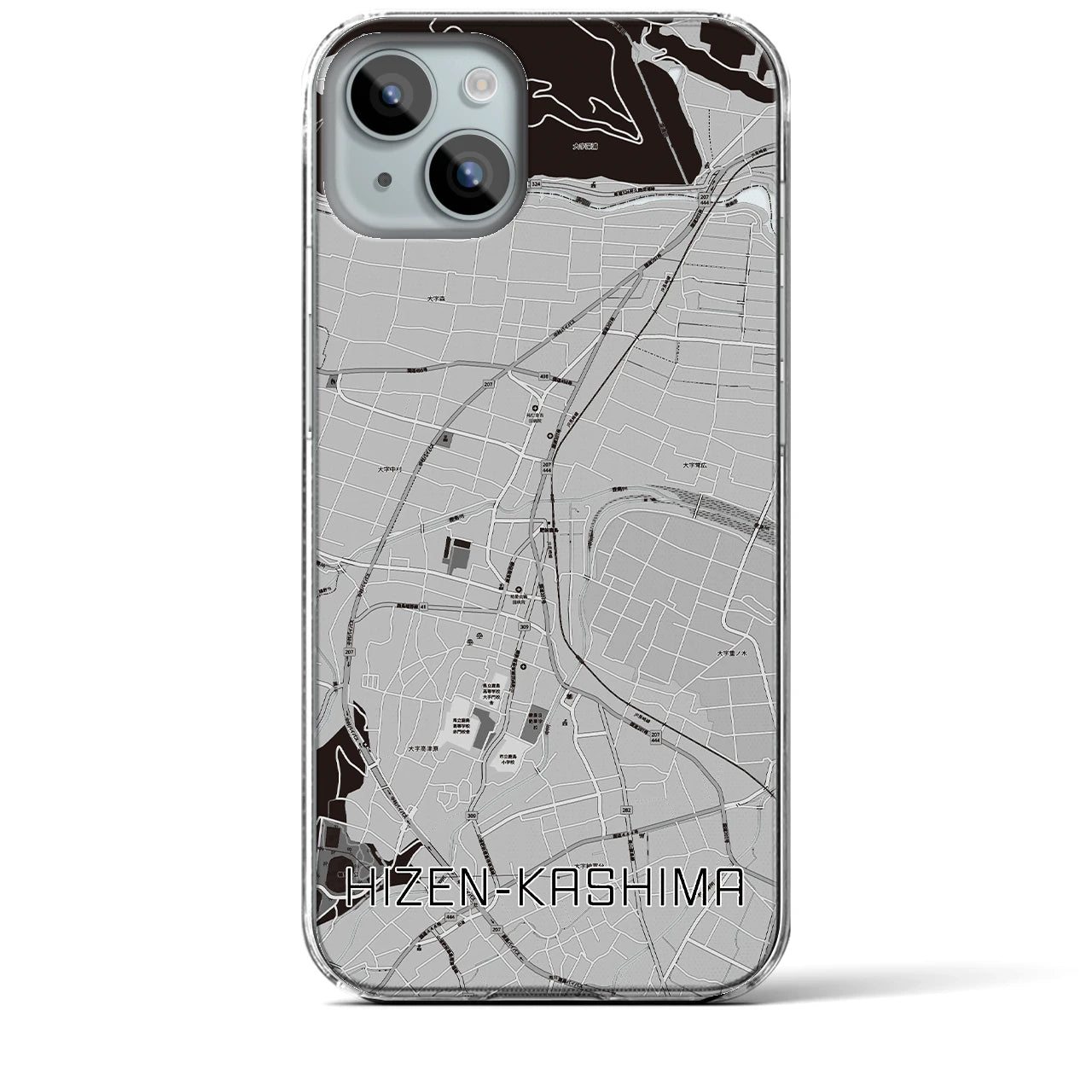 【肥前鹿島(佐賀県)】地図柄iPhoneケース(クリアタイプ)