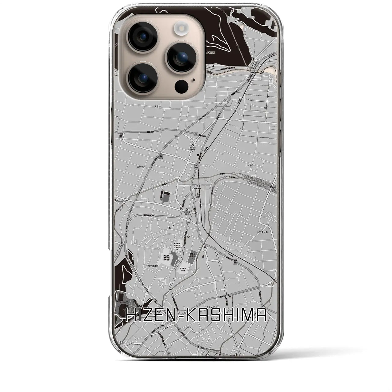 【肥前鹿島(佐賀県)】地図柄iPhoneケース(クリアタイプ)